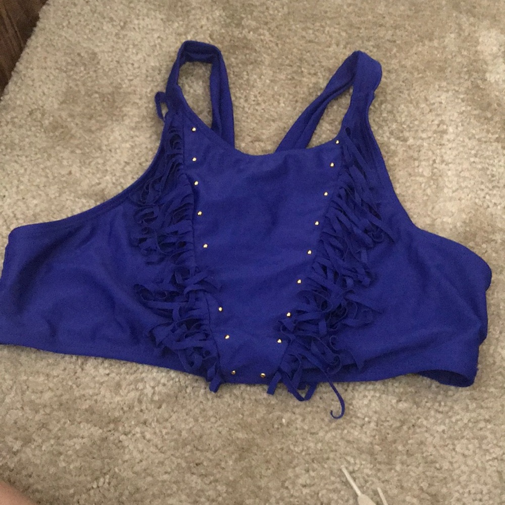 Blue bikini top